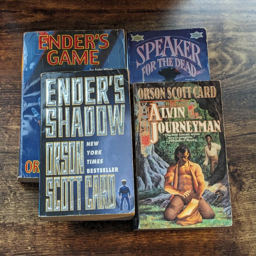 4pk ORSON SCOTT CARD Book Lot Set Ender's Game, Shadow, Journeyman, Speaker Dead